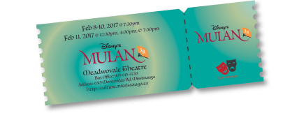 Feb 8-10 @ 7:30pm Feb 11 @ 12:30, 4:00pm, and 7:30pm Meadwovale Theatre Box Office: 905-615-4720 Address: 6315 Montevideo Rd. Mississauga